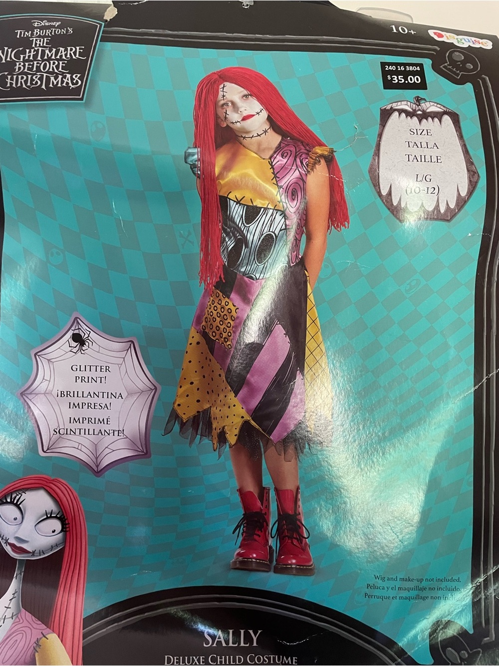 Sally Patchwork Print Costume Dress Halloween Disney Nightmare before Christmas - Picture 2 of 4